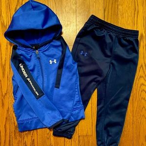 Under Armour Navy and Blue Track Set